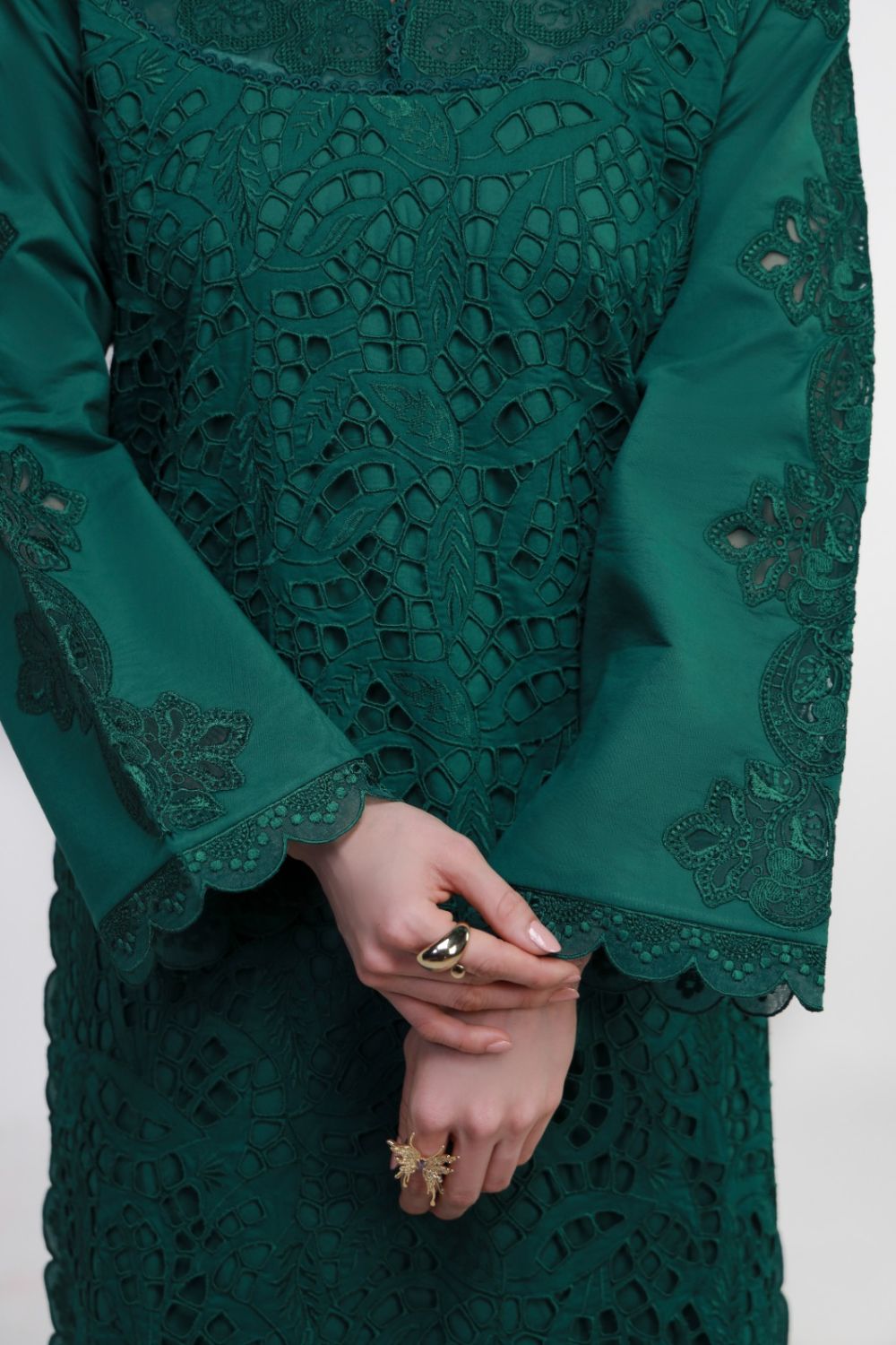 Emerald Drape With Long Shirt