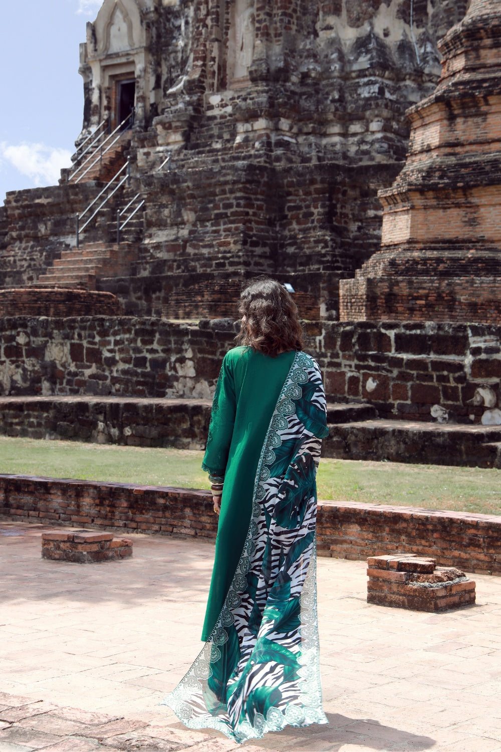 Emerald Drape With Long Shirt