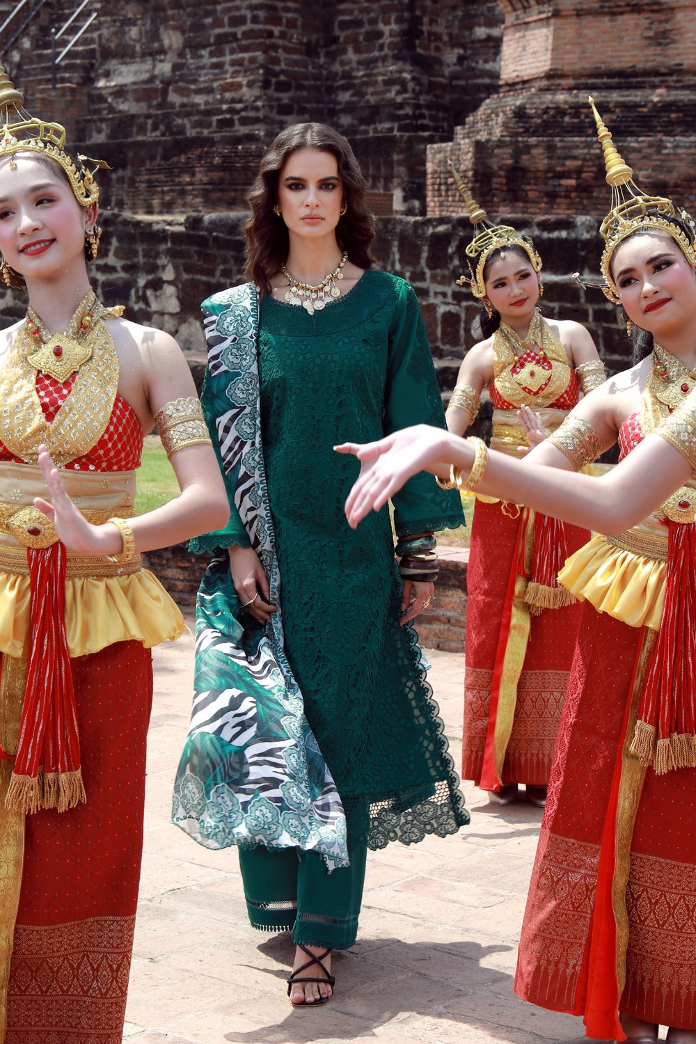 Emerald Drape With Long Shirt