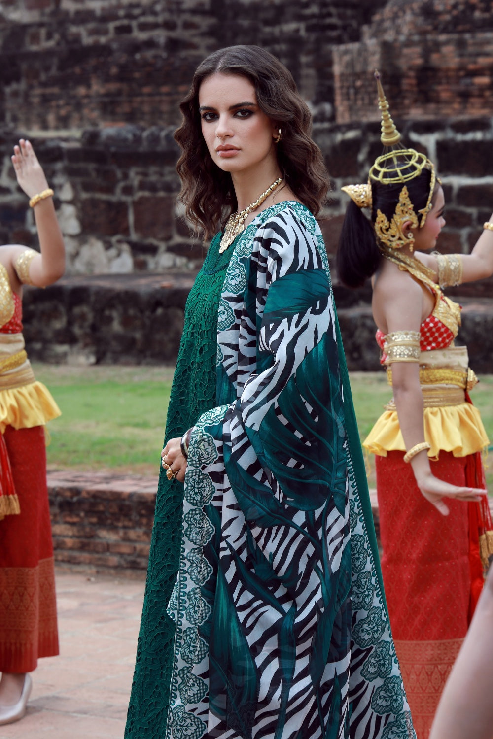 Emerald Drape With Long Shirt