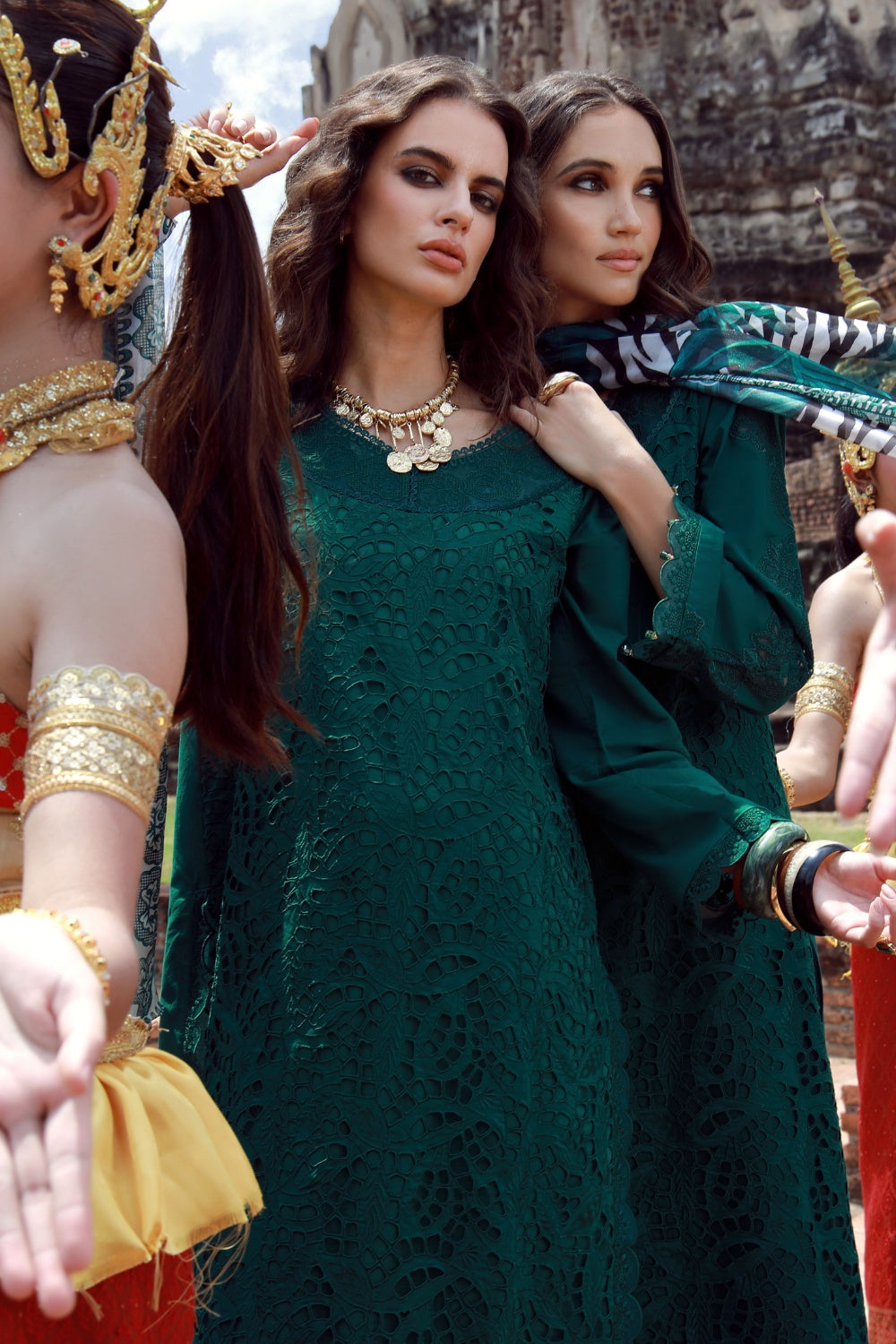 Emerald Drape With Long Shirt