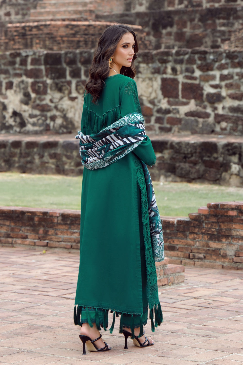 Emerald Drape With Long Shirt