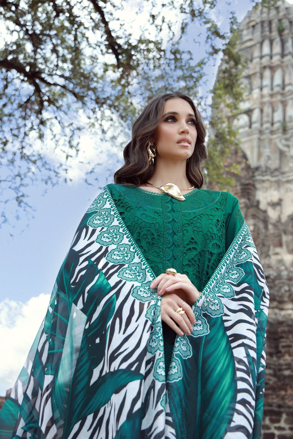 Emerald Drape With Long Shirt