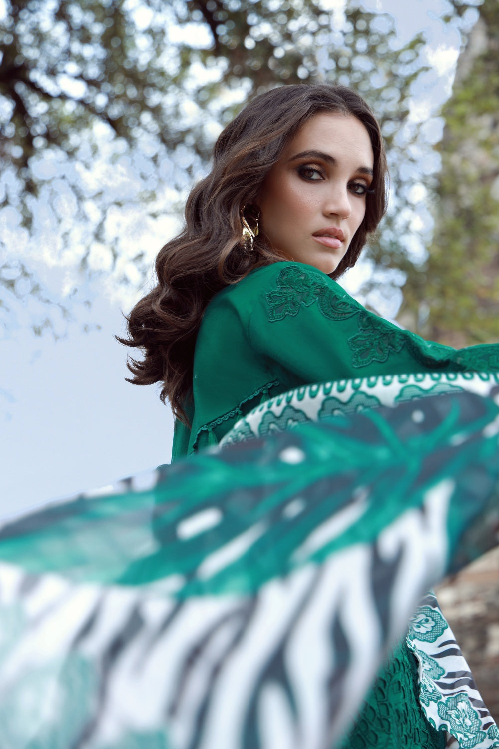 Emerald Drape With Long Shirt
