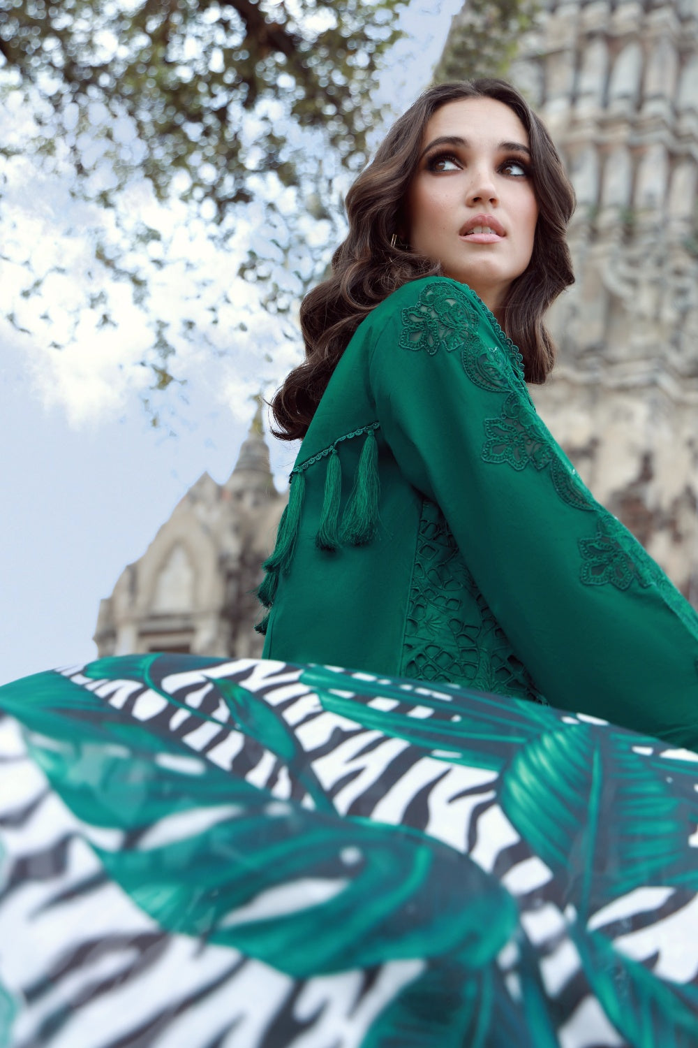 Emerald Drape With Long Shirt
