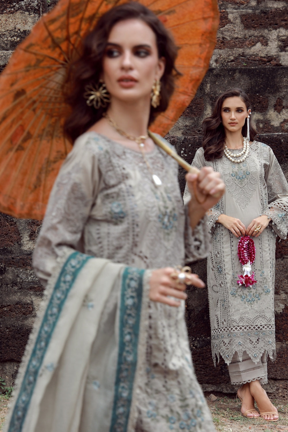 Grey Dusk Farshi Shalwar With Short Shirt