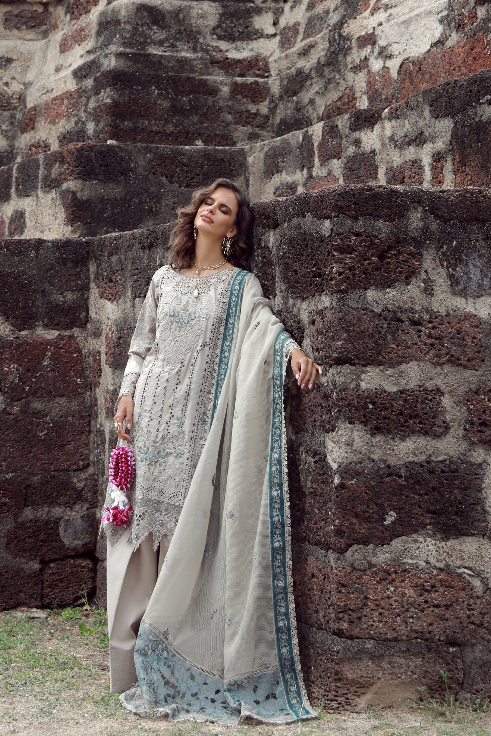 Grey Dusk Farshi Shalwar With Short Shirt